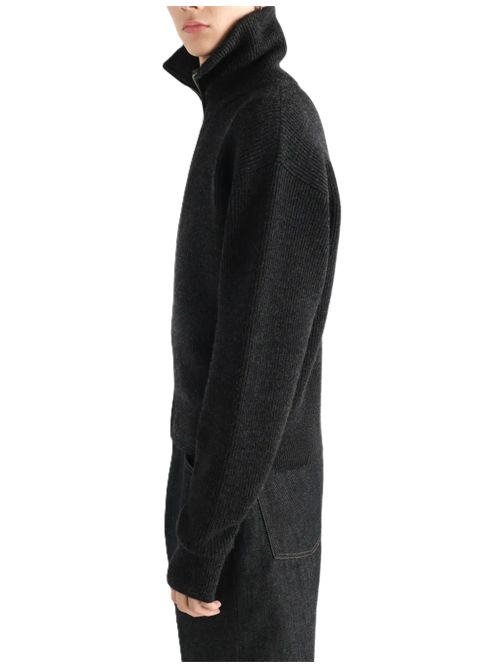 Zipped cardigan in virgin wool Lemaire | PO0051LK1068BK300 ASH MELANGE